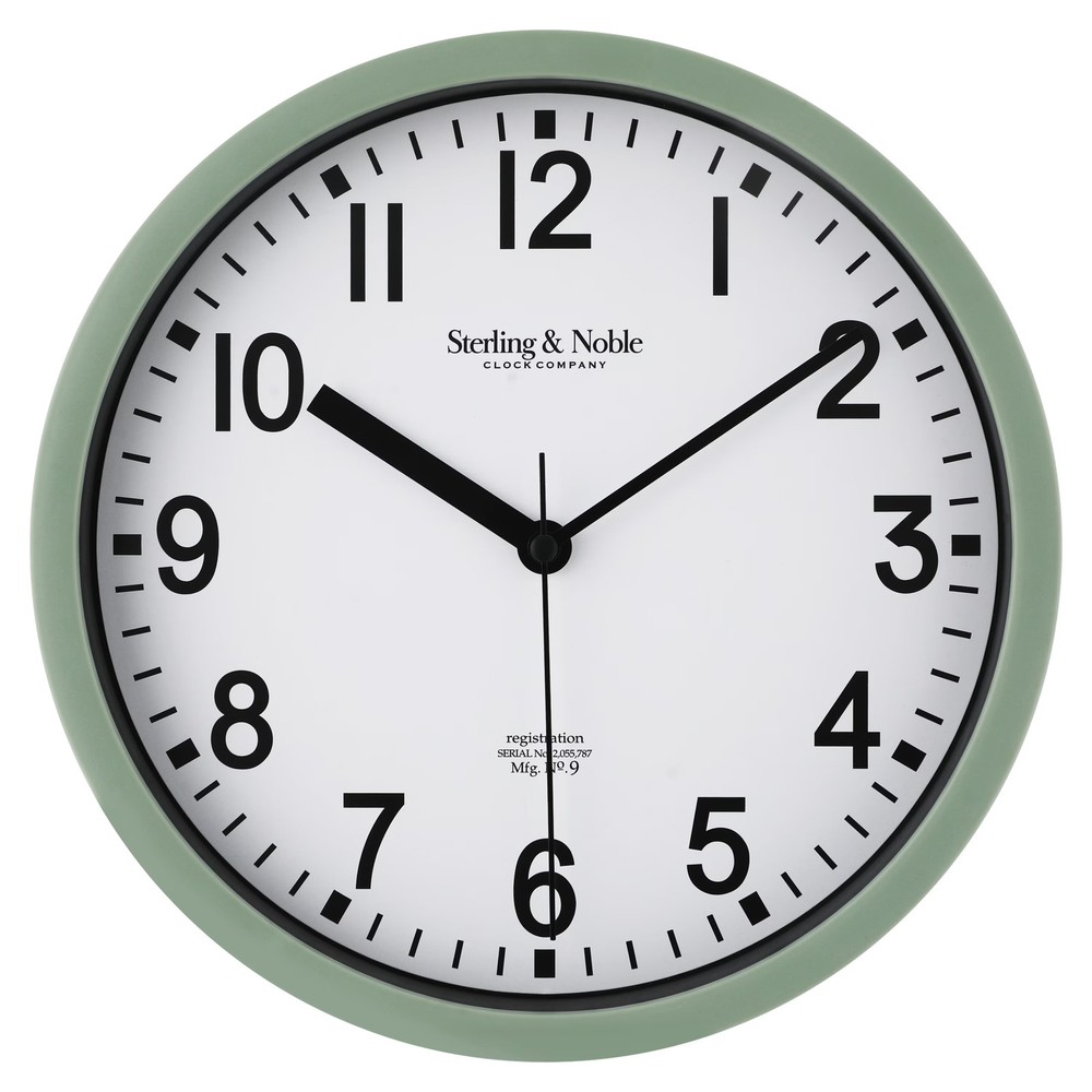 Mainstays Basic Indoor 8.78" Sage Analog Round Modern Wall Clock