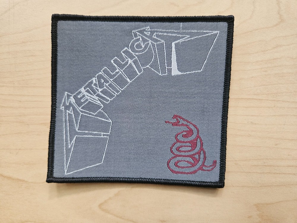 METALLICA, SEW ON BLACK BORDER WOVEN PATCH