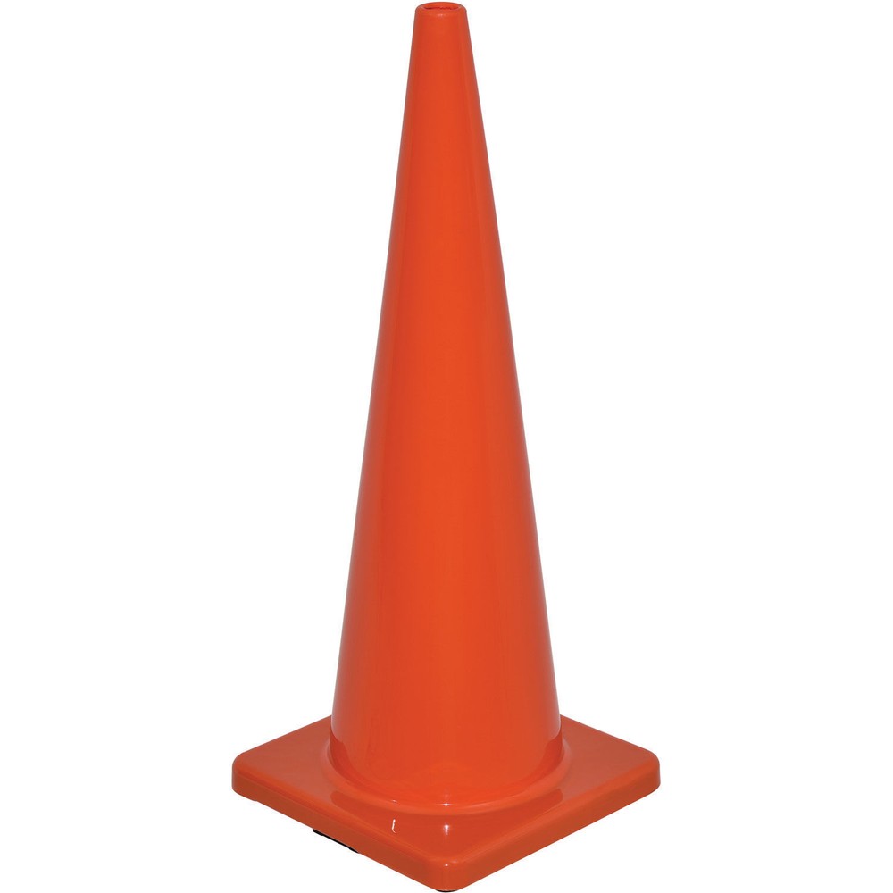 36" Non-Reflective Traffic Cone Solid Orange Base 10 lbs