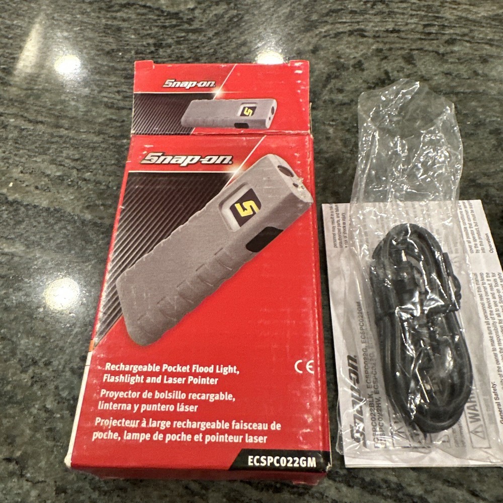 Snap On ecspc022gm Rechargeable Pocket Flood Light flashlight & laser Pointer