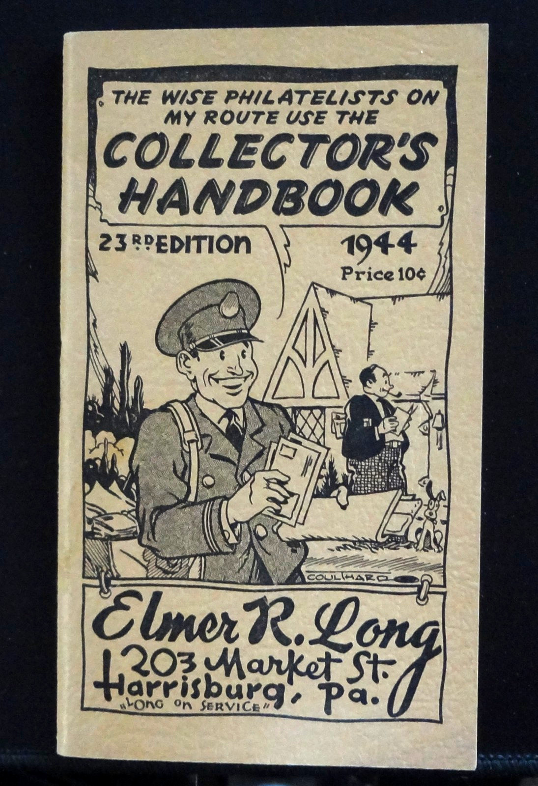 1944 Stamp Collectors HandBook Elmer R Long With Stamps 23rd Edition