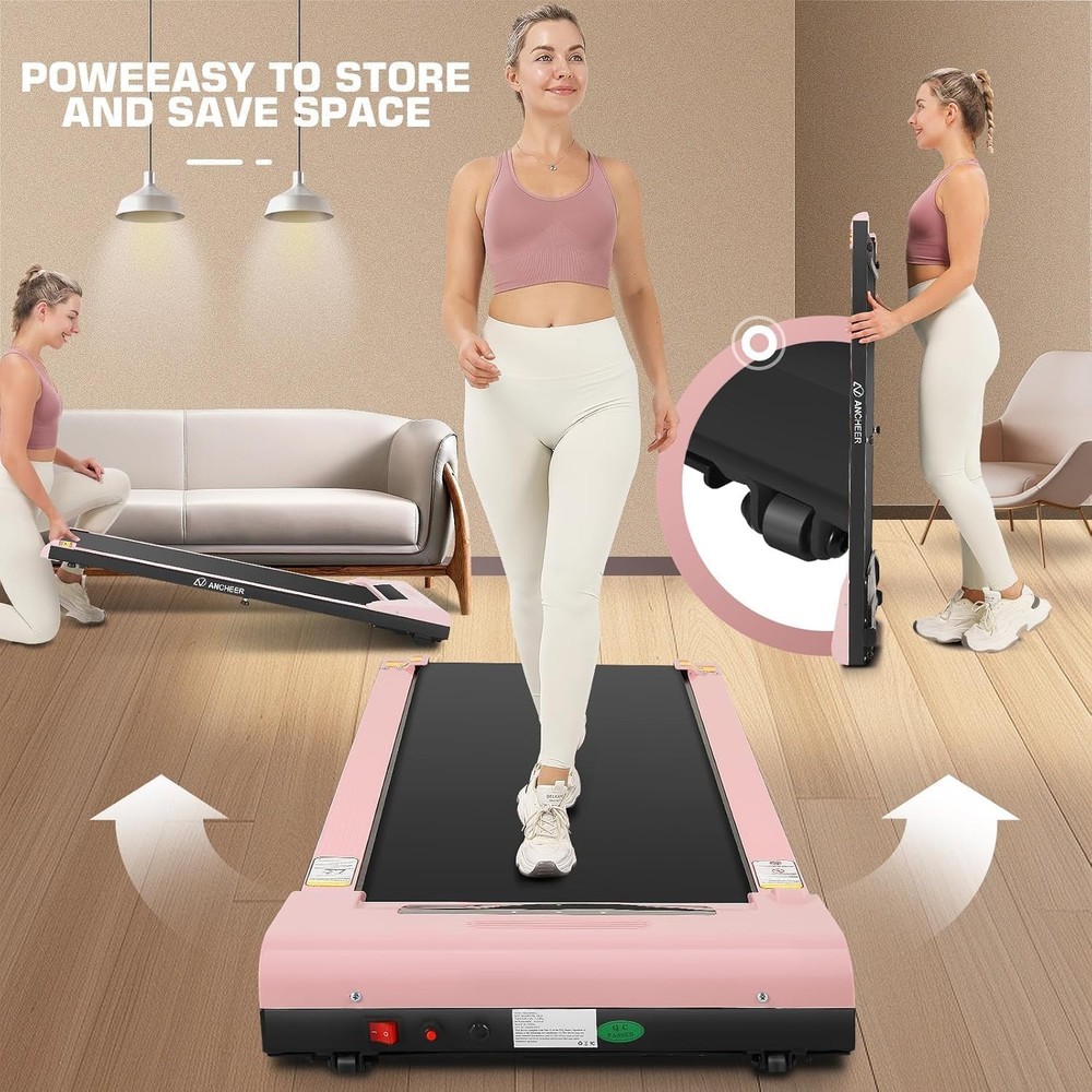 2 in1 Foldable Under Desk Treadmill for Home Use Remote-Control with LED Display