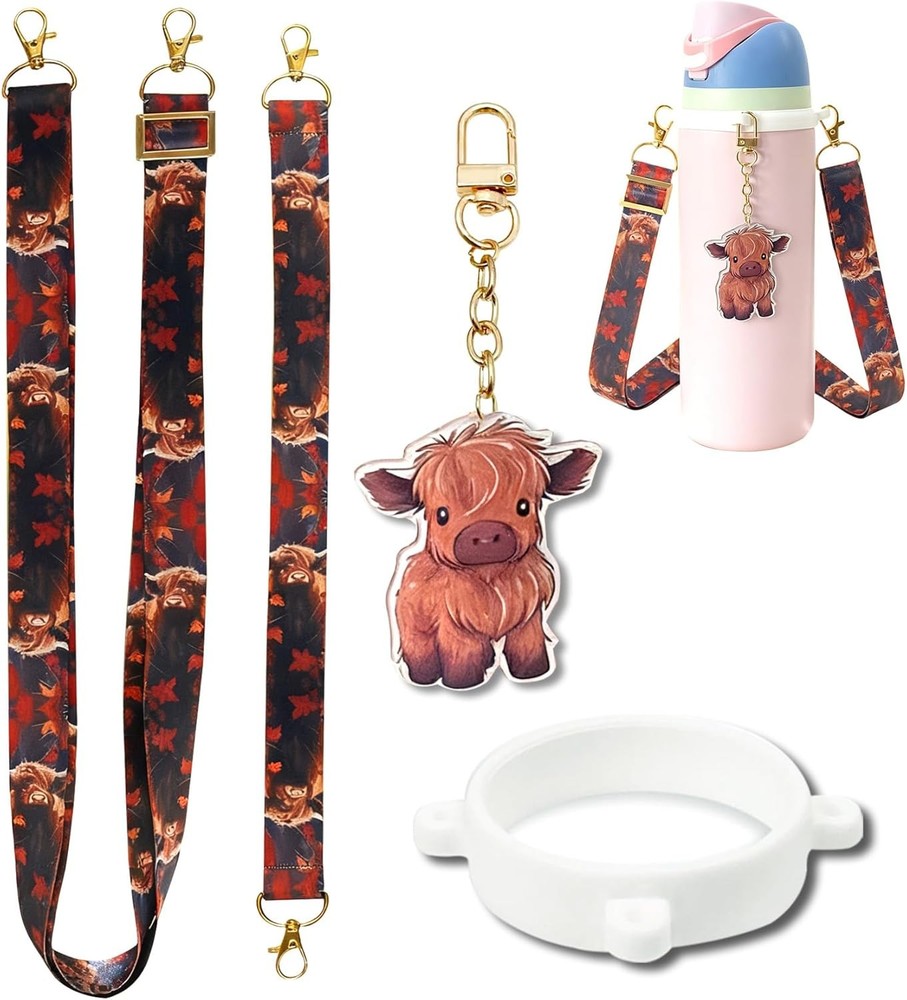 Shoulder Strap and Handle Strap and Charm Set Compatible for Owala,Includes Sili