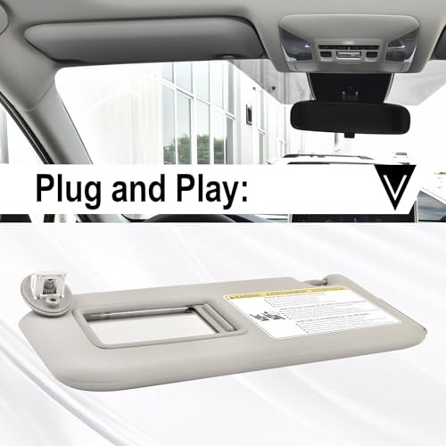 Sun Visor w/Extension Plate Fit for 2013-2018 RAV4 Replace Left Driver Side