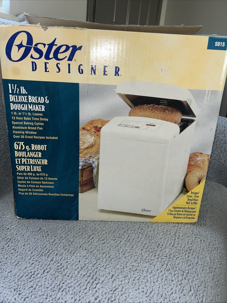 Oster Compact Breadmaker Makes 1 lbs & 1.5 lbs Loaves Model: 5815 OPEN BOX