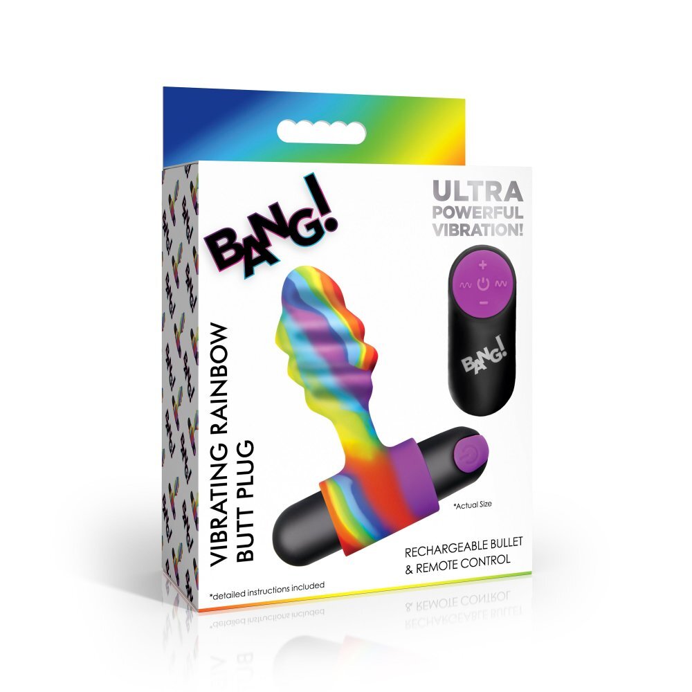 Bang!: Vibrating Rainbow Butt Plug ---FREE SHIPPING!!!