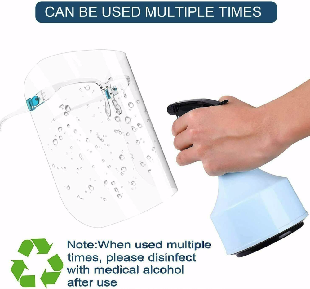 10 Pack Face Shield with Glasses frame, Face Shield Visor, Face Shield