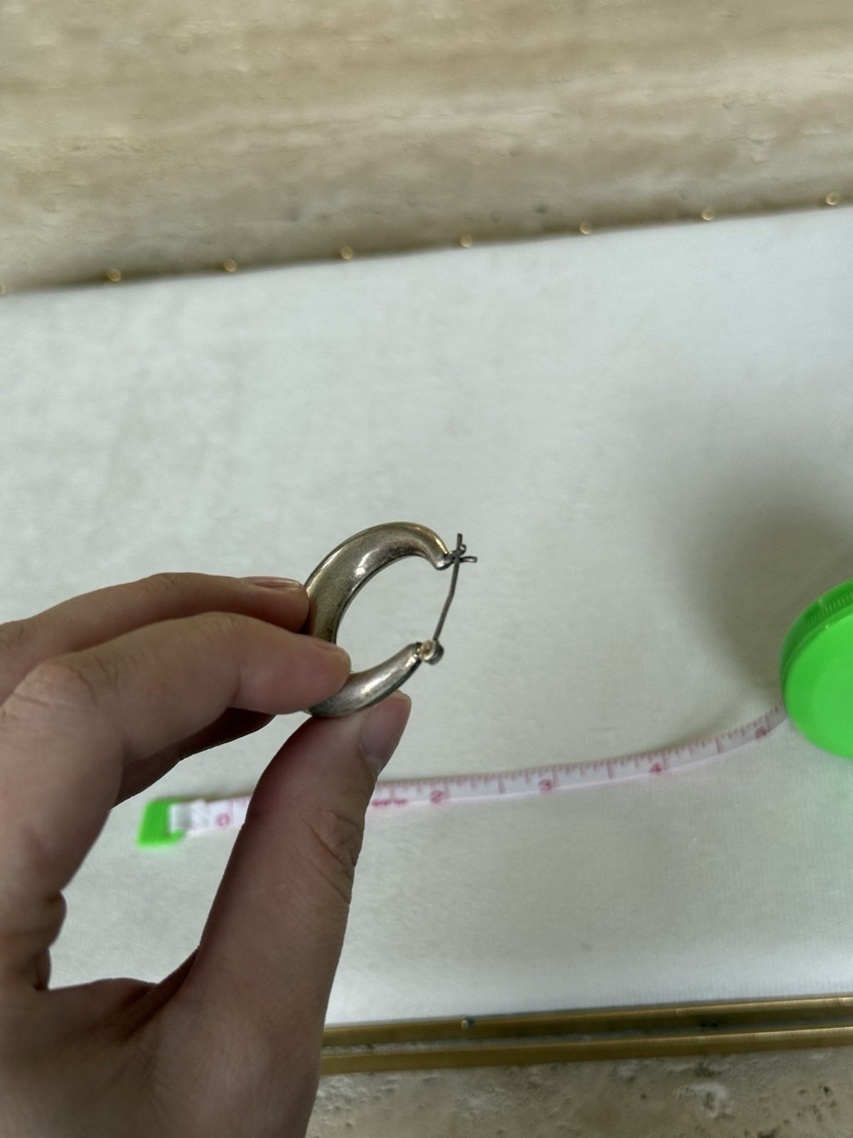 Vintage Puffed Silvertone Hoop Pierced Earrings