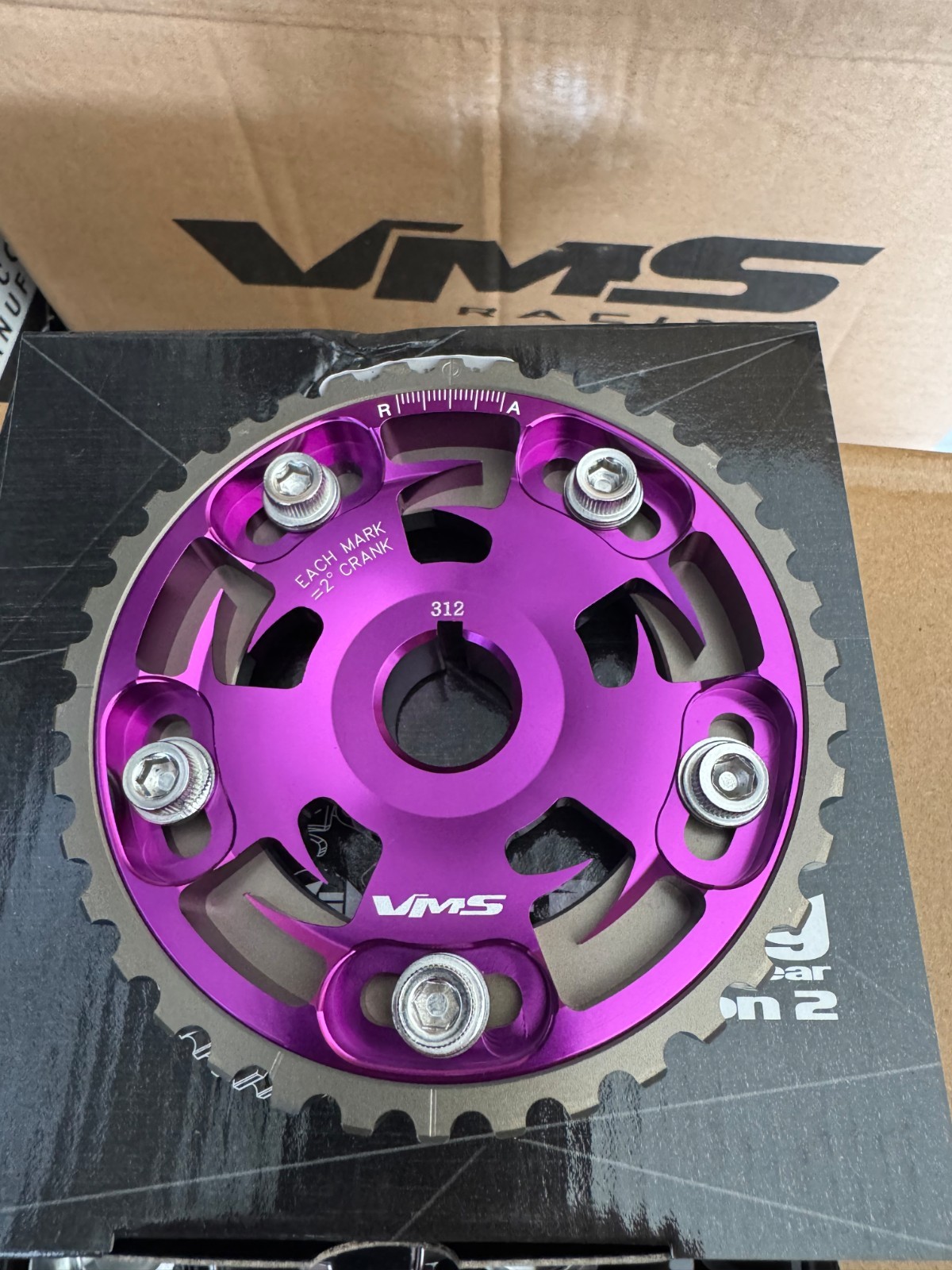 VMS Adjustable Cam Gear in Purple 1988 to 2000 Honda Civic CRX D15 D16 SOHC