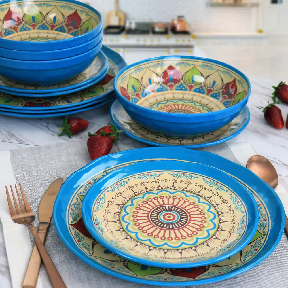 Camilla 12-Piece Melamine Dinnerware Set