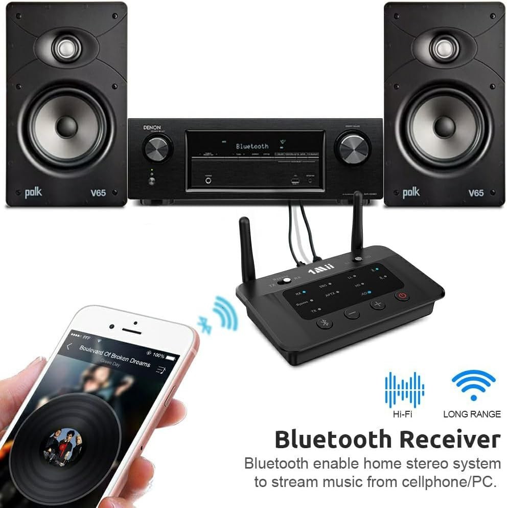 1Mii B03 Bluetooth 5.3 Transmitter Receiver for TV Home Stereo BT Headphones