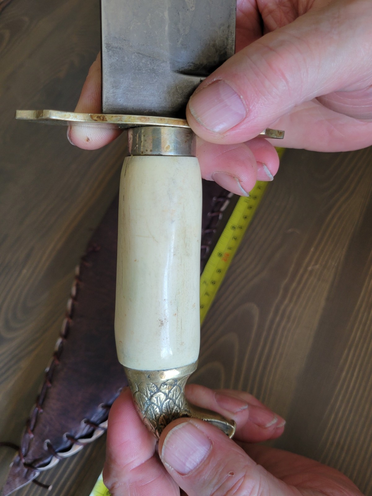 Post Civil War Eagle Head Bowie Knife with Custom Sheath