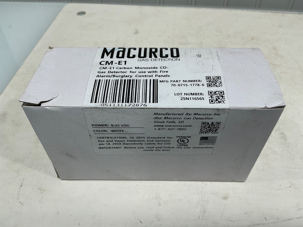 Macurco CM-E1 Carbon Monoxide Detector (Qty 2)