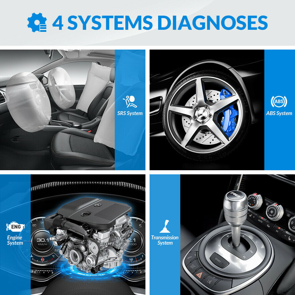 Check Engine OBD2 Scanner Transmission ABS SRS Code Reader Diagnostic Scan Tool