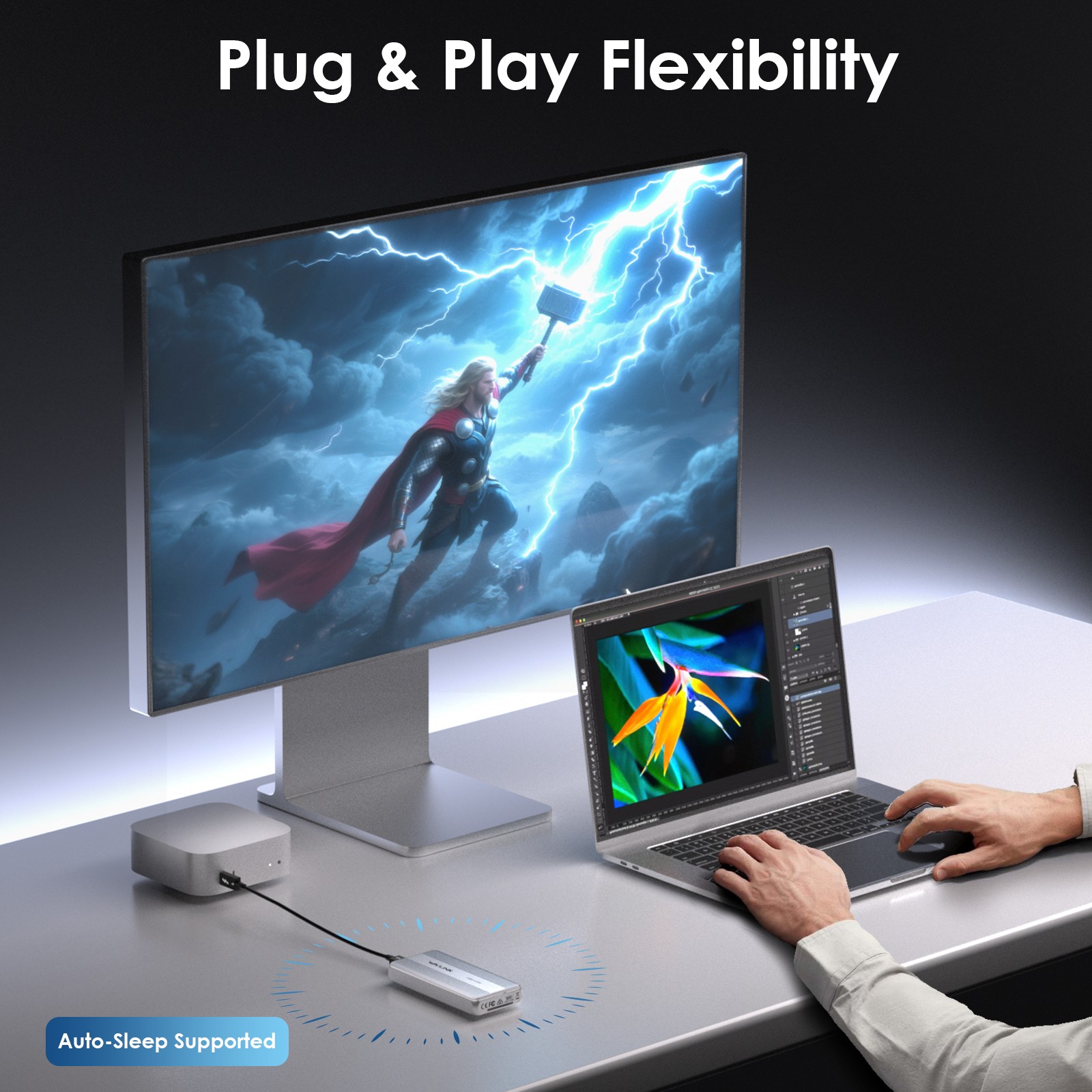 Wavlink Thunderbolt 5 M.2 NVMe SSD Enclosure 80Gbps PCIe NVMe SSD Case USB4 v2