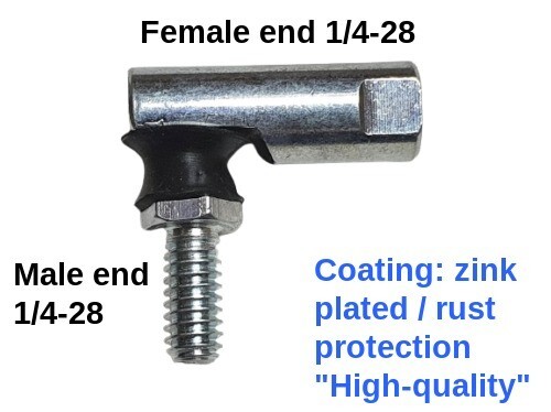 2X Carburetor Throttle 1/4-28 RH Tie Rod, Ball Joint, Linkage End, Dorman 41031