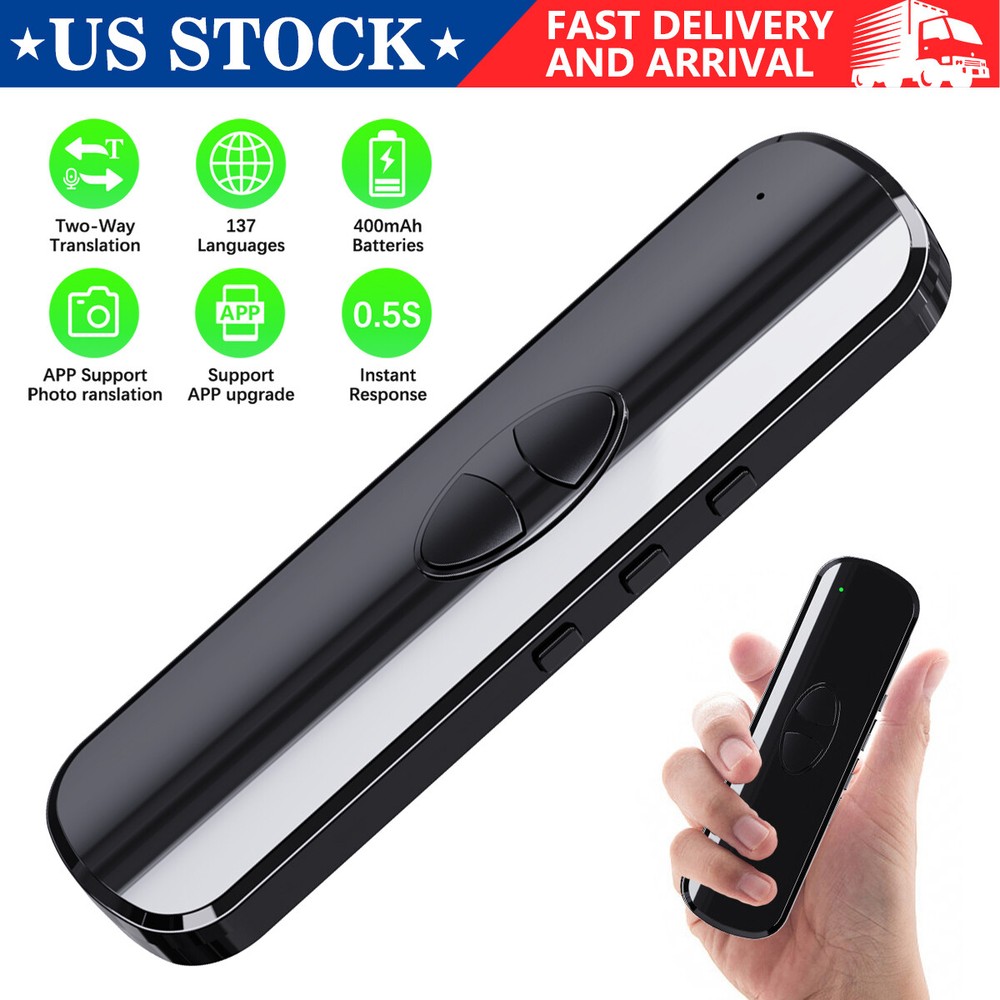 138 Languages Real-Time Translator Device Bluetooth Two-Way Instant Translate