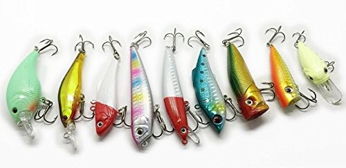 275PCS Fishing Lures Set Including Crankbaits Spinnerbaits Medium, Assorted
