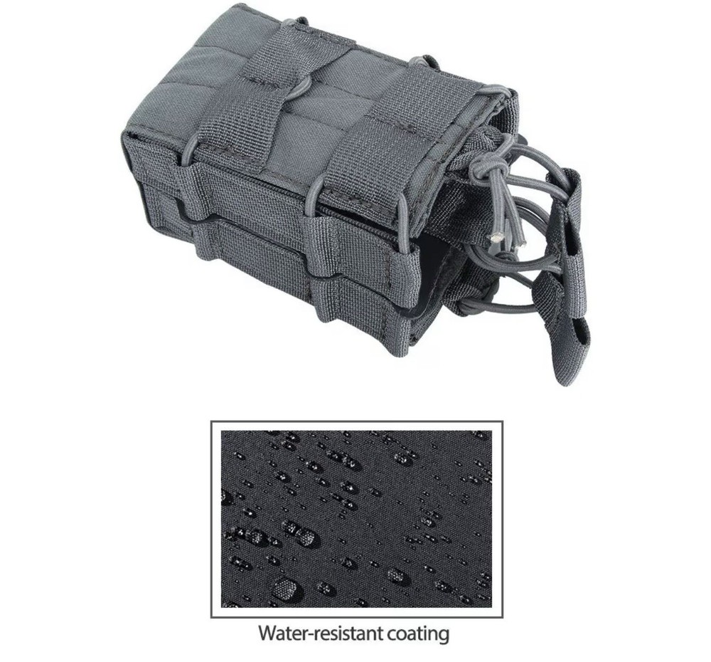 Tactical Molle Single Double Magazine Pouch Grey