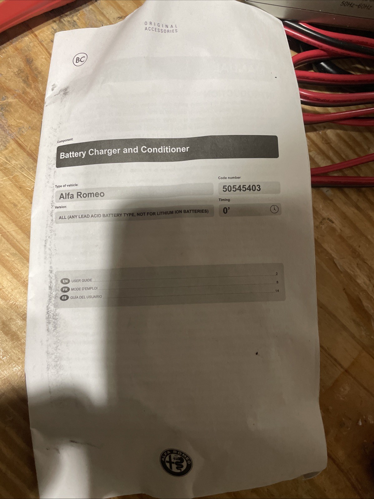 Alfa Romeo Battery Charger And Conditioner