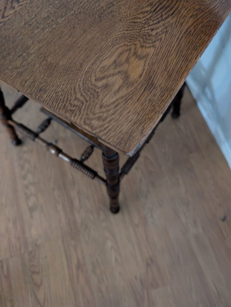 Antique Victorian Spindle Style Oak Accent Side Table