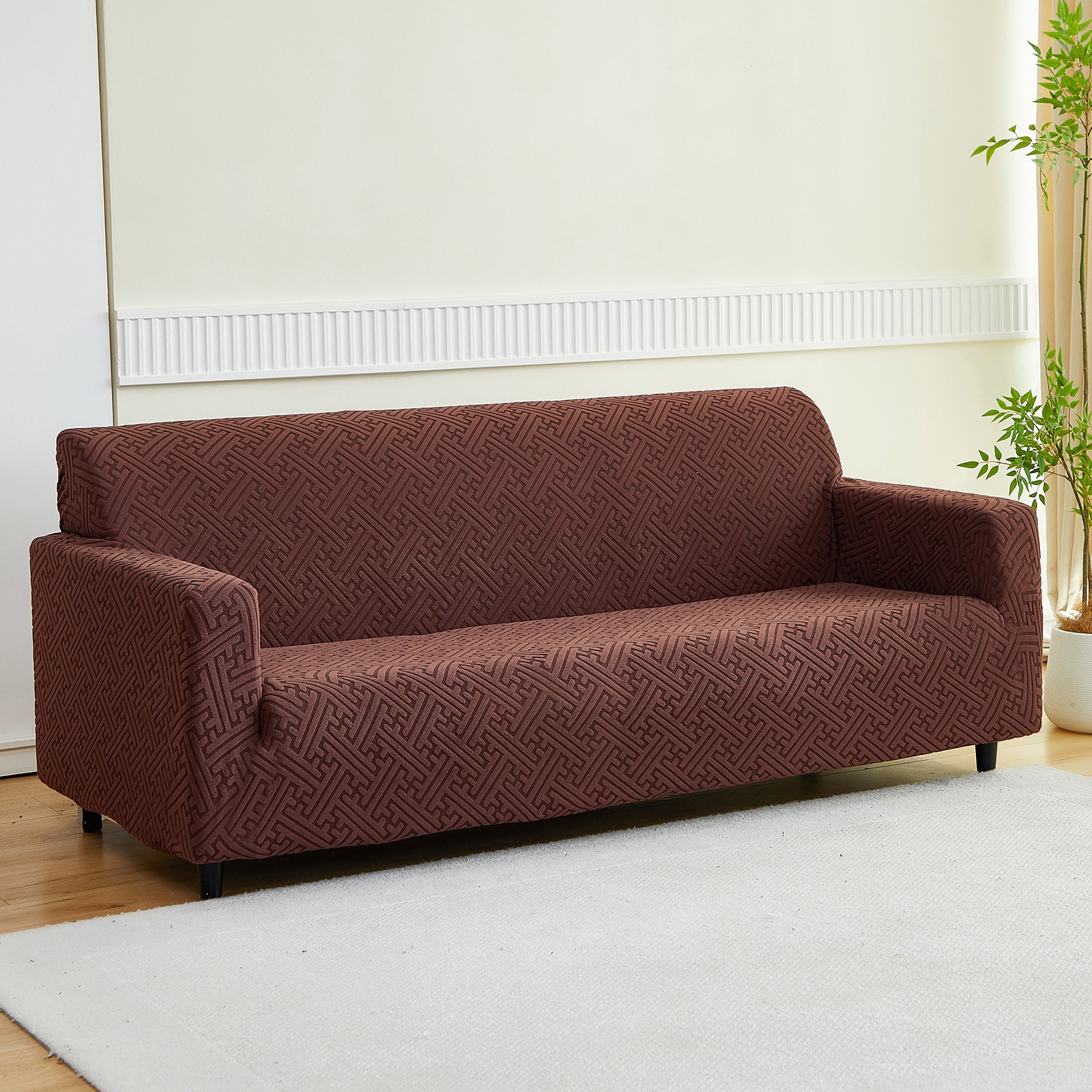 Thick Stretch Jacquard Sofa Cover 360° Couch Protection Anti-Slip Pet Friendly