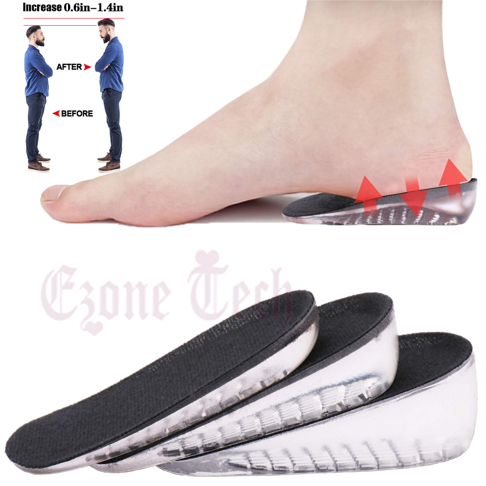 Gel Height Increase Insoles Invisible Silicone Shoe Lifts Inserts Fr Men & Women