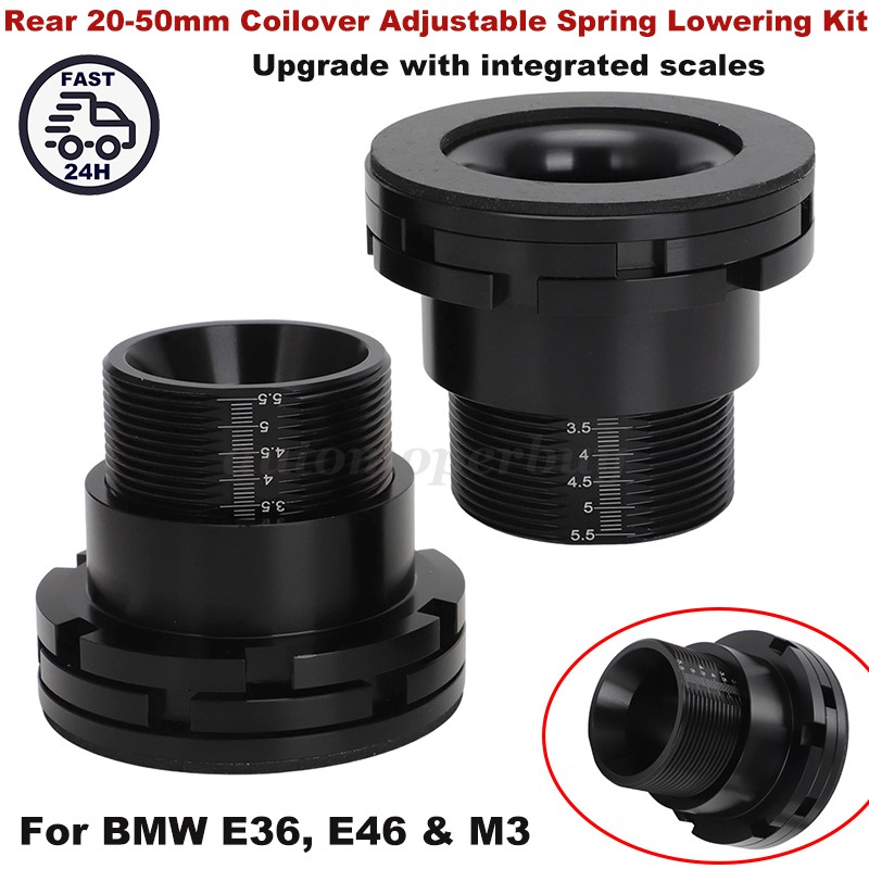 Pair 20-50mm Height Adjustable Rear Spring Perche Lowering For BMW E36, E46 & M3