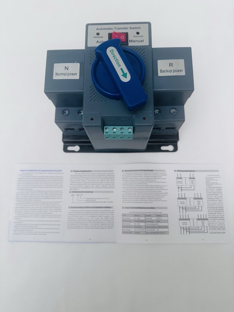 Double Power Source Automatic Transfer Switch Q2 Series 63 Amp 2 Pole