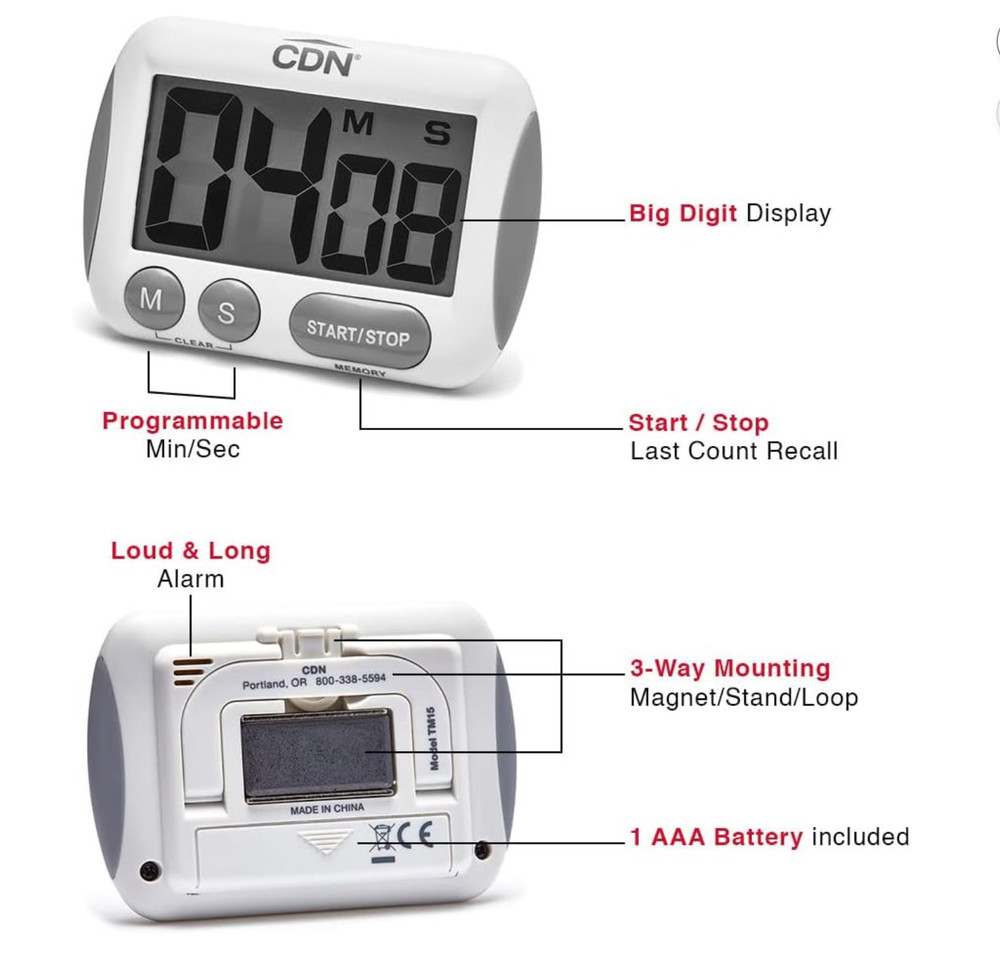 CDN Extra Big Digit Brown Digital Timer