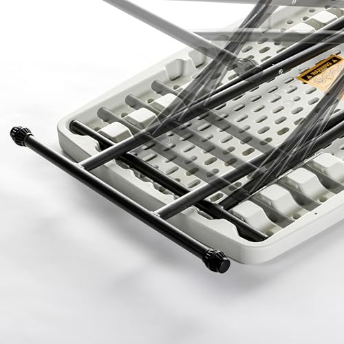 Small Camping Personal Folding Heavy Duty Utility Adjustable Table Platinum