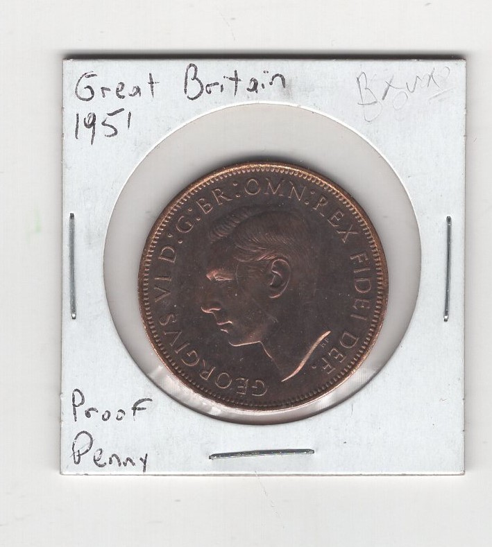 Great Britain 1951 1 Penny Proof.