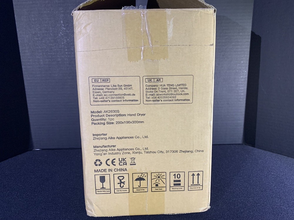 Aike AK2630S Compact Bathroom Automatic Hand Dryer 110v 1400W Silver-Please Read