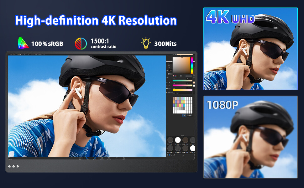 UPERFECT Portable Monitor 13.3" 4K 3840 x 2160 USB-C IPS Screen For Macbook NEW!