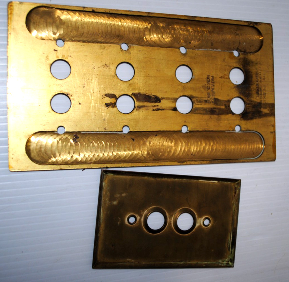 antique perkins push button light switch brass 1903