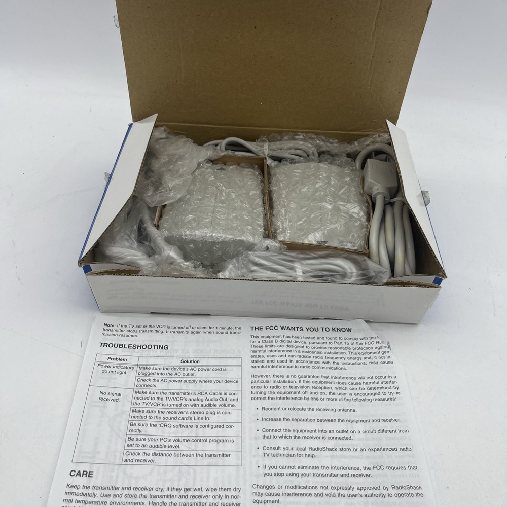 Radio Shack Wireless Audio-Link 26-1276- New Old Stock/Open Box