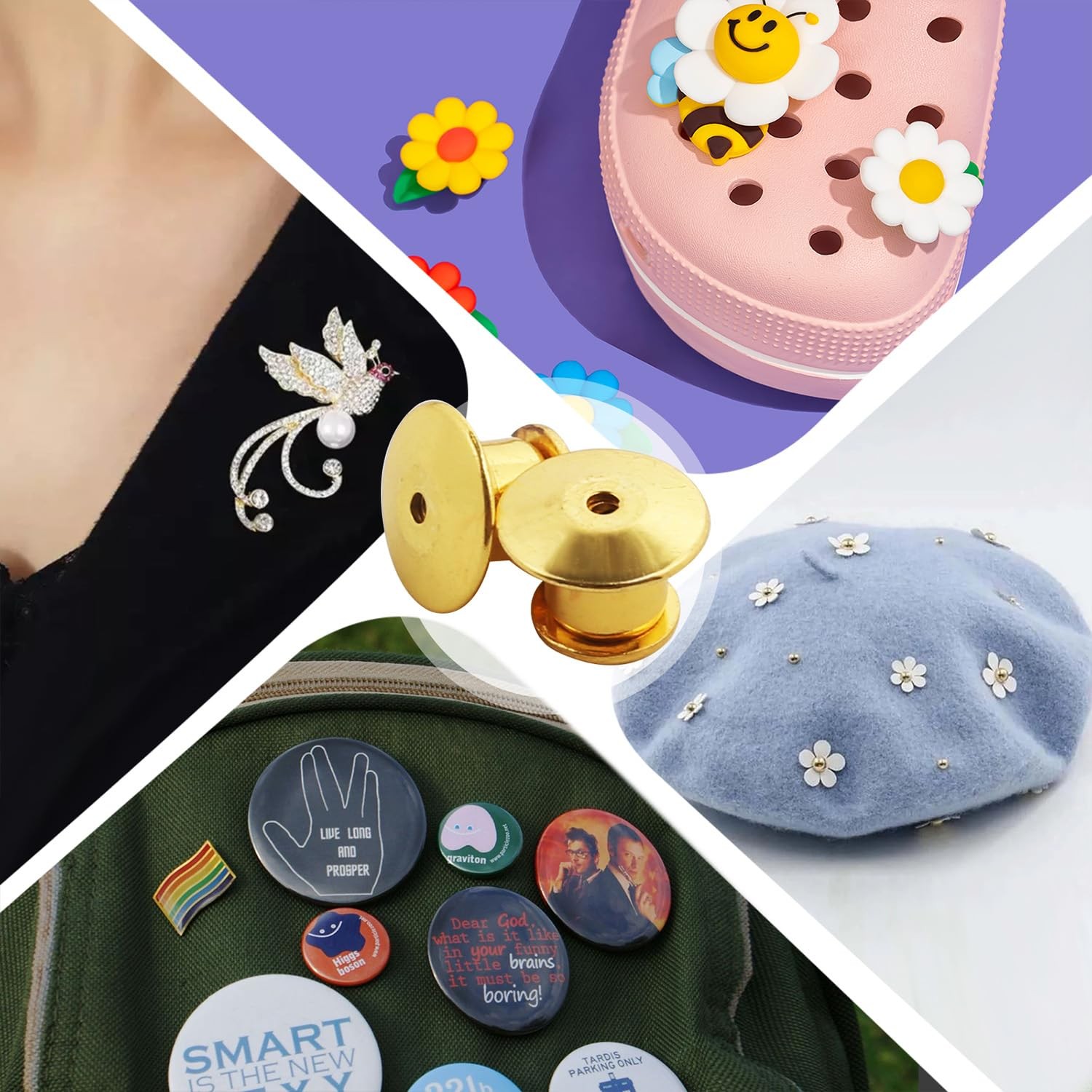 30 PCS Locking Pin Backs,Locking Keepers,Metal Backing for Glod