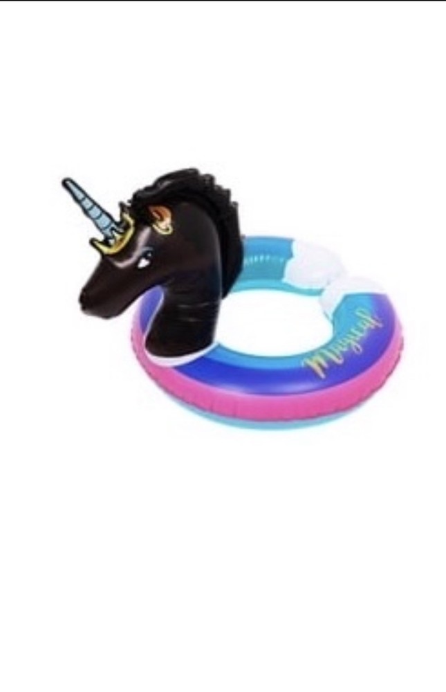 Afro Unicorn 22" Diameter Split Ring Pool Float Durable PVC Inflatable