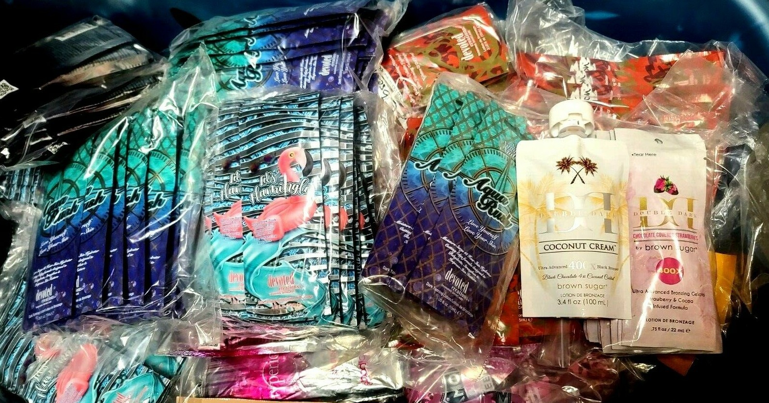 50 Brand New Salon Packets of Indoor Tanning Bed Lotion Bronzer Accelerator