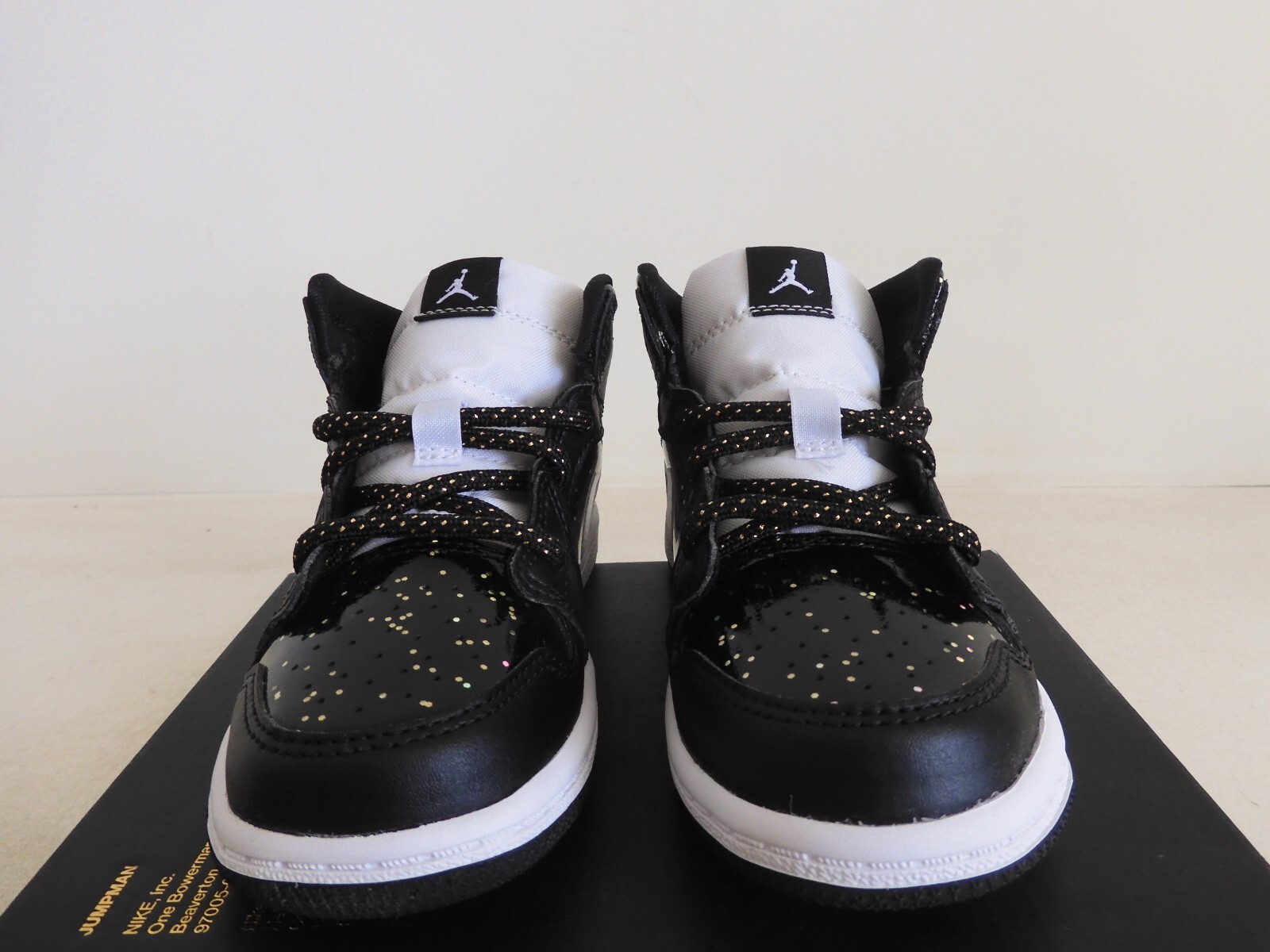 Nike Air Jordan 1 Mid Se (Td) Black-White-Black Speckle Sz 9c [AV5172-001]