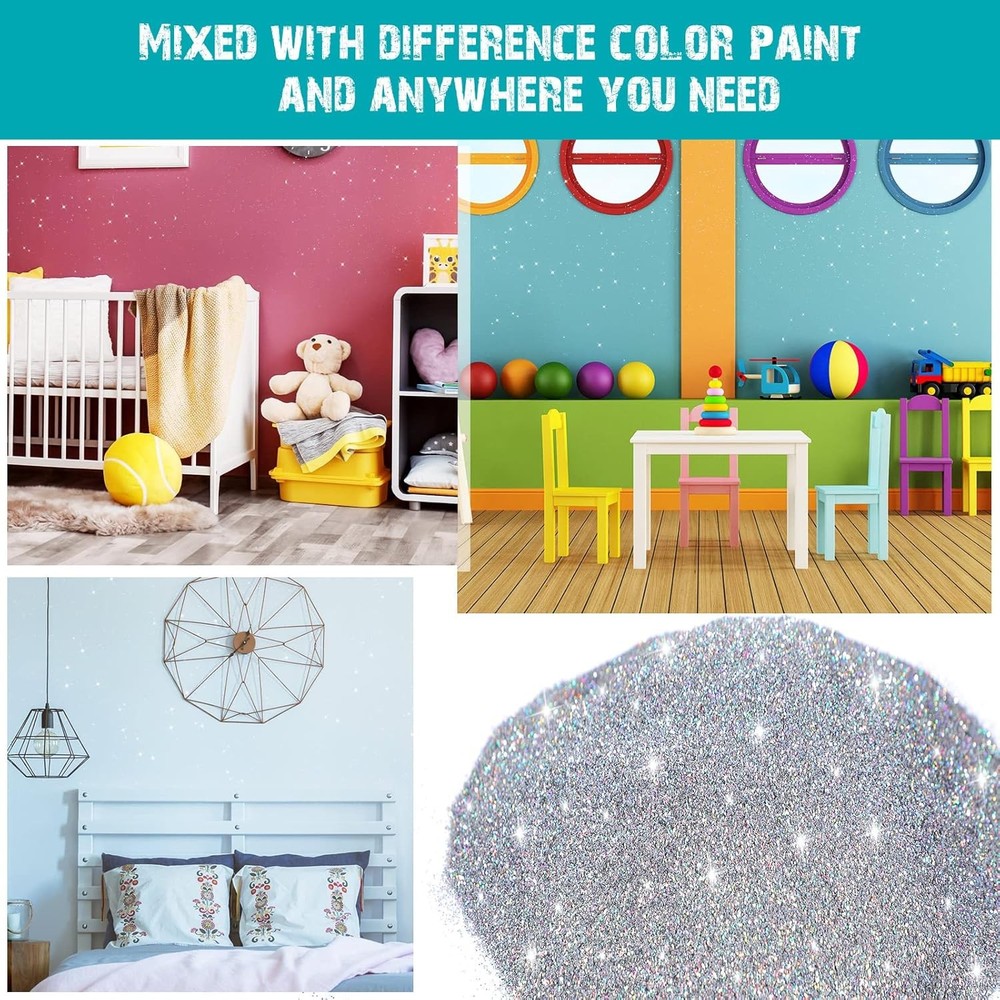 Glitter Paint Additive Silver Holographic Glitter Paint Additive Silver