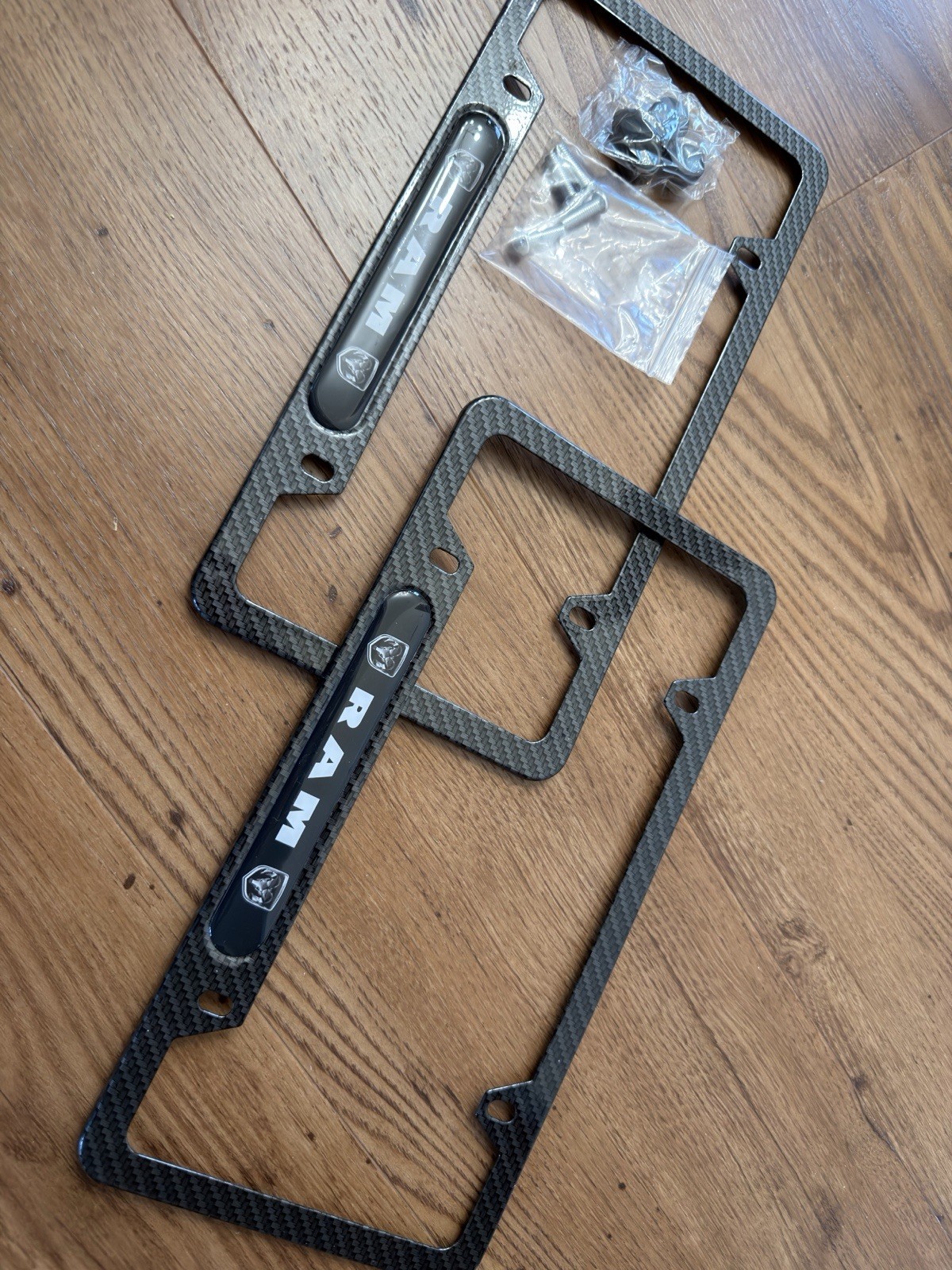 Ram Carbon Fiber-Style License Plate Frames (Set of 2) – Hardware Included