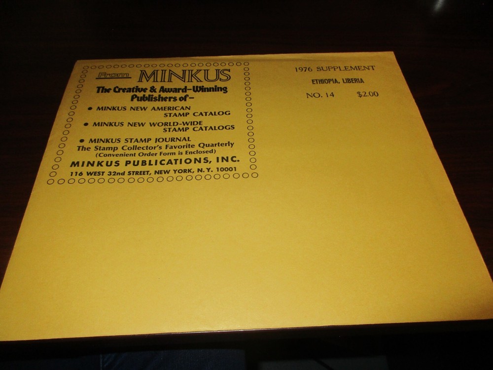 "MINKUS" 1976 ALBUM PAGES  SUPPLEMENT ETHIOPIA, LIBERIA  #14  W/FREE SHIPPING!!!
