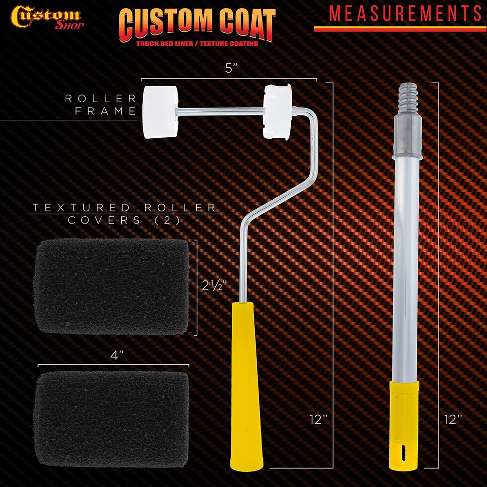 Custom Shop Bedliner Roller Kit w/Frame Covers Tray Brushes Coating Texture