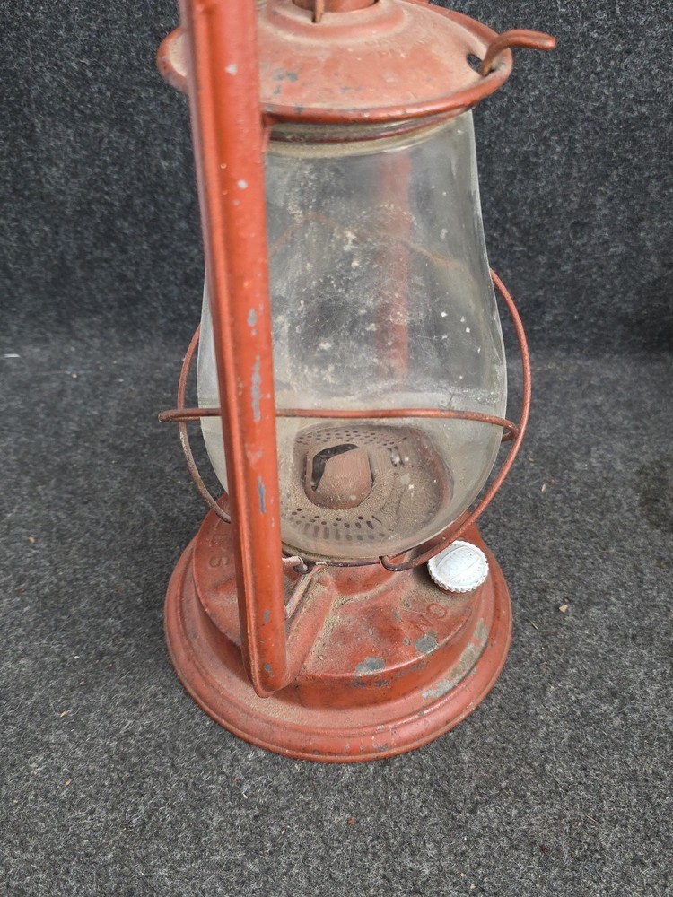 Antique Paull's Red Lantern No. 0 Clear Globe. UNTESTED.