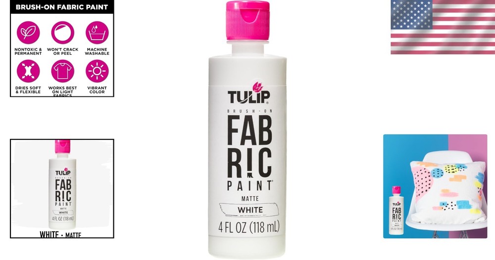 Permanent Matte White Fabric Paint, 4 oz - Create Stunning Designs with Ease