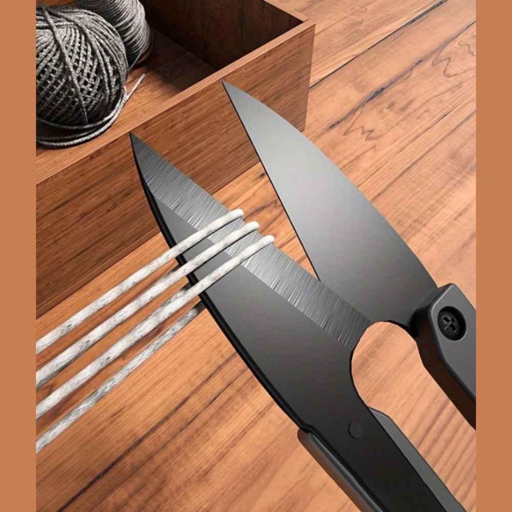 2pcs Scissors Needle & Thread U-Shaped Black Yarn Small Cutting Thread 4"Scissor