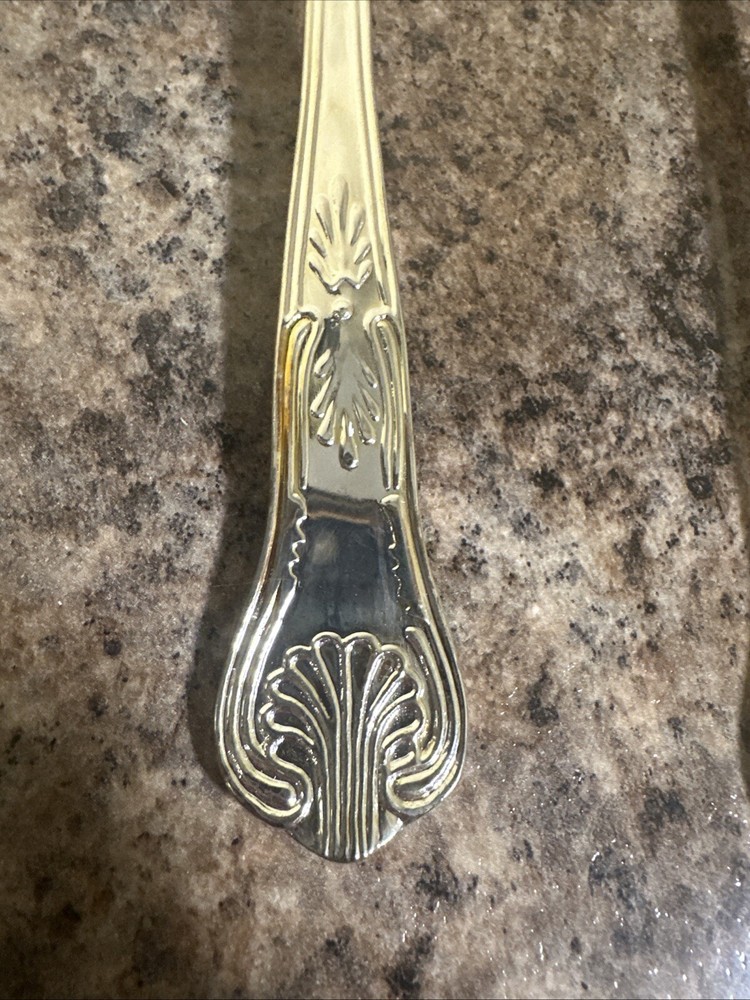 SILVER PLATED KINGS PATTERN PAIR OF SALAD SERVERS - SPOON & FORK Fruit Pattern