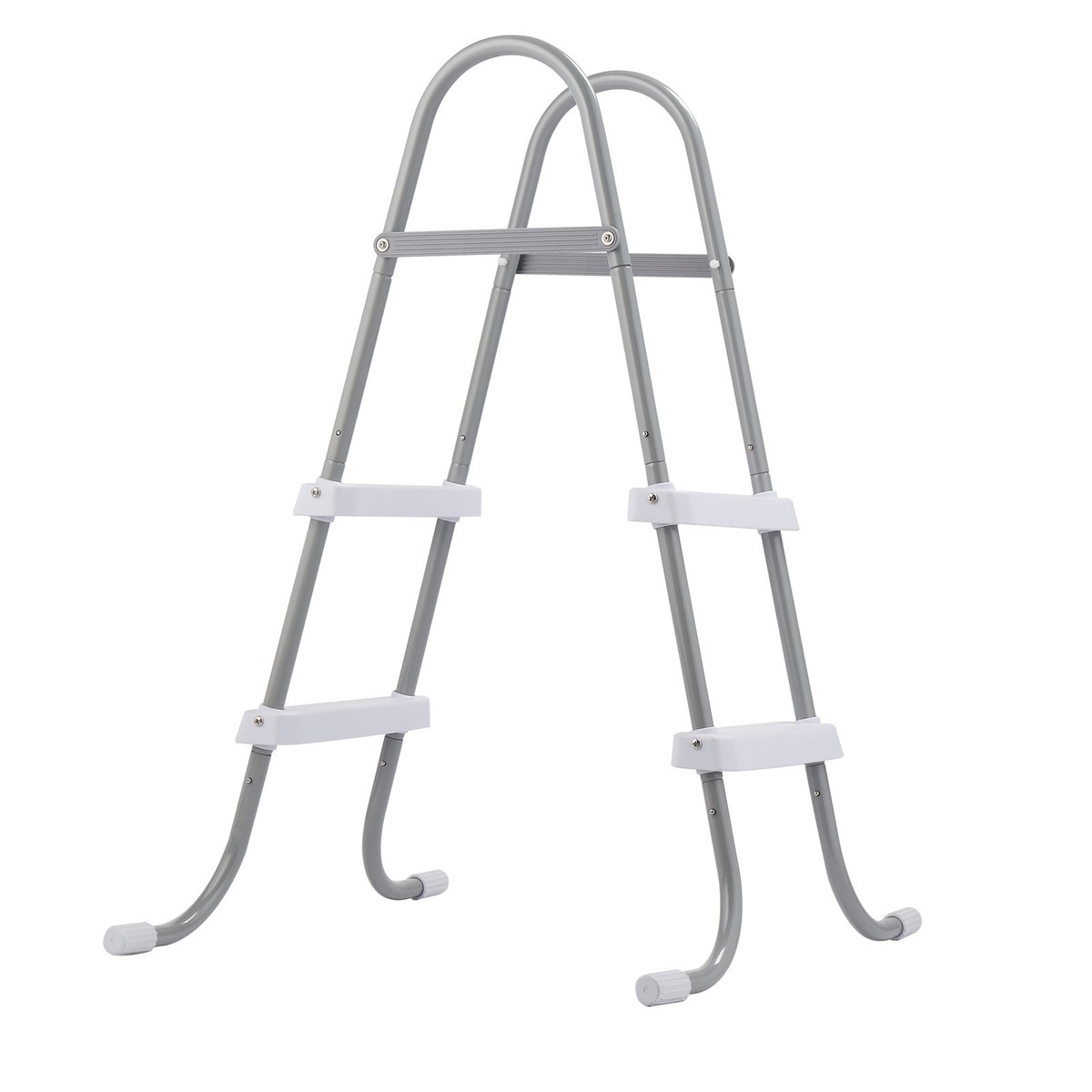 2 Steps 33in Pool Ladder Iron Grey Frame + White Steps