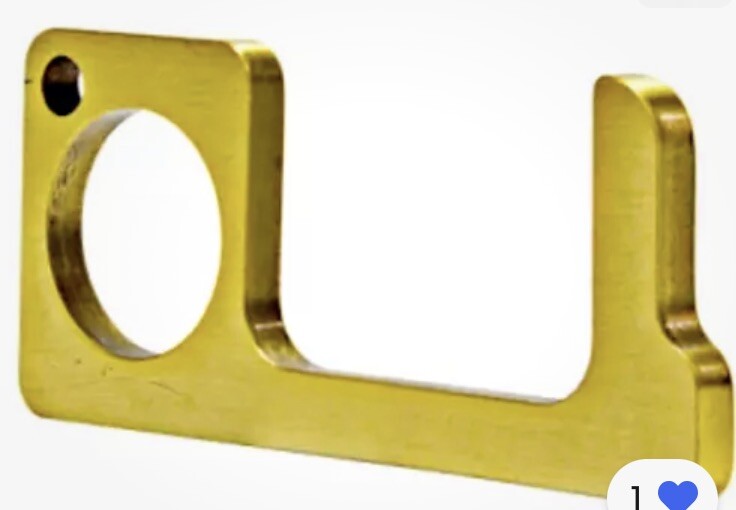 Clean Key Door Opener Tool - SOLID BRASS No Touch Anti-Microbial Germ Key 9z
